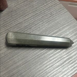 Faceted Greenish-Gray  schungite Crystal Wand